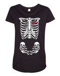 Twins Boy Girl Baby Skeleton Mother Mom Maternity DT T-Shirt Tee